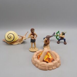 Vintage K&M Neanderthal Man Figures Toy Cavemen Fire Bird Slug Lot